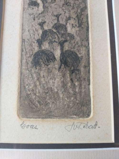ETCHING BY FAMOUS S.A.ARTIST JOHANNES BLATT,SIGNED